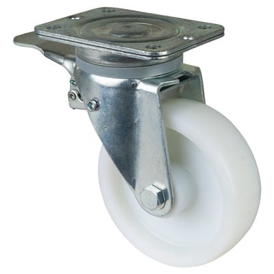 Lenkrolle 150mm N120.B10 Platte,Kst.weiß,RL,Fest N120.B10.151