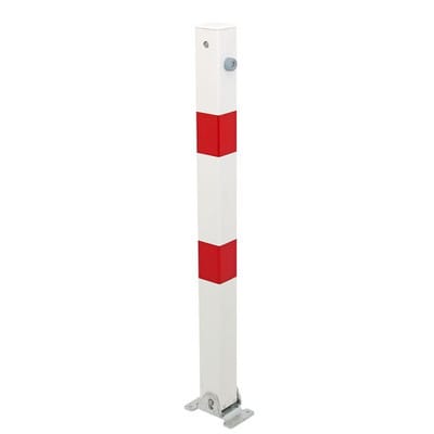 Absperrpfosten KLAPPY 70x70 mm Dreik. Aufschr.
