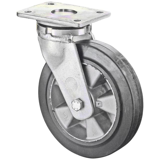 Lenkrolle 250mm RR100.B80Platte,Elastik schw.,KL RR100.B80.251