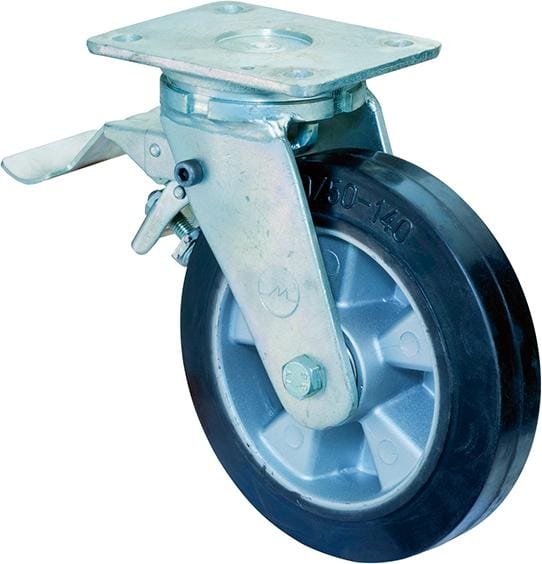 Lenkrolle 300mm RR120.B80Platte,Elast.schw.KL,FestRR120.B80.300