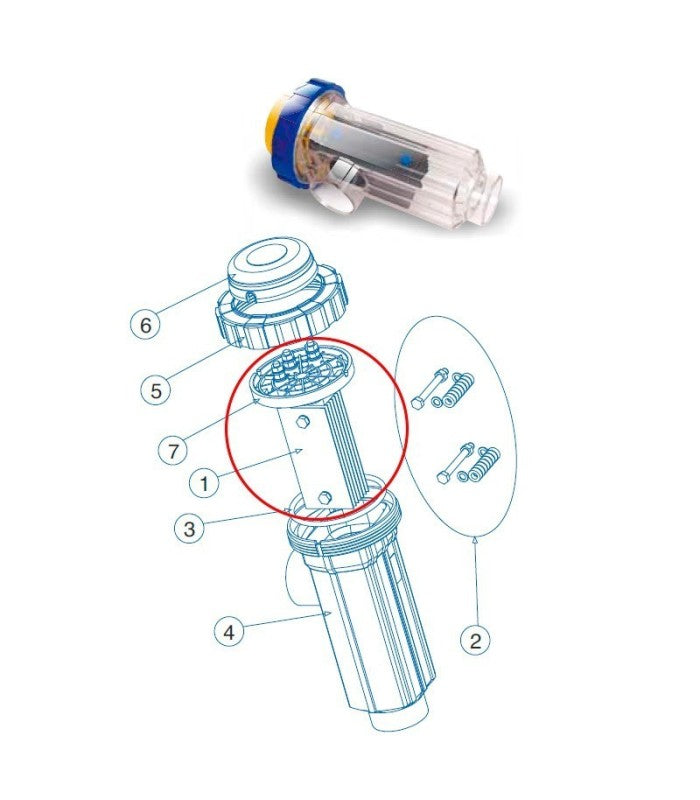 Electrodo Célula Idegis+ R123 Para D-25+/32+ Recambio Clorador Salino