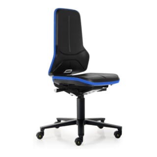 Basisstuhl ESD NEON 2 blau mit Rollen synchro