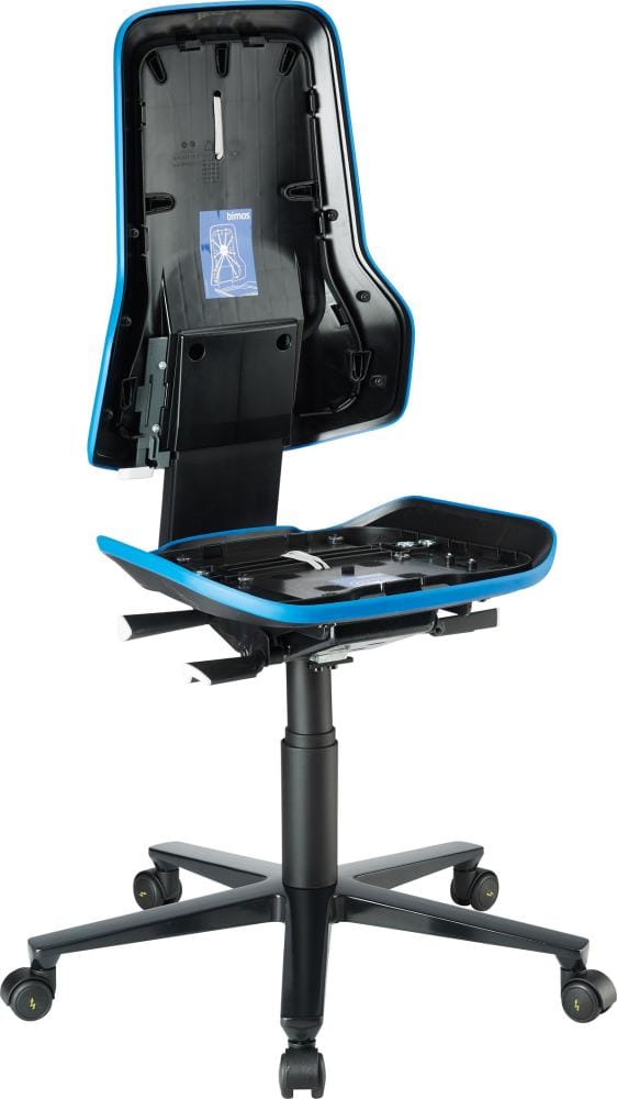 Basisstuhl ESD NEON 2 blau mit Rollen perman