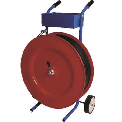 Abrollwagen rot, fahrbar für PP-Band 13/16mm