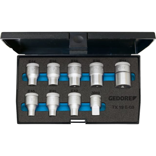 Steckschlüssel-Satz 1/2" E10 bis E24 9-teilig GEDORE