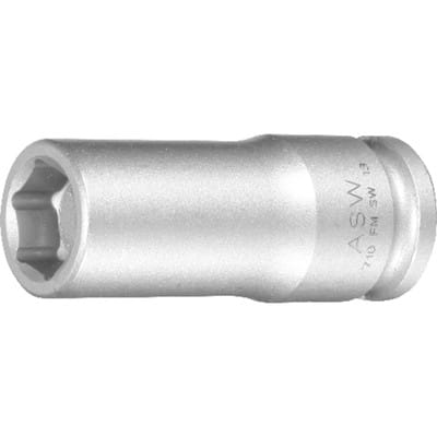 Kraft- Steckschlüsseleinsatz lang mit Federmagnet 3/8"10mm ASW