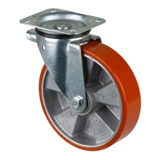 Lenkrolle 200mm L400.B90 Platte,Polyure Guss,KL L400.B90.202