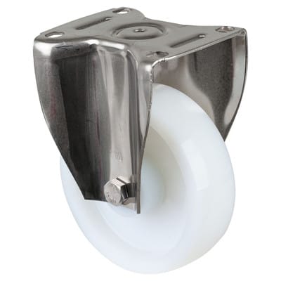 Bockrolle 150mm HS110 Platte,Kst.weiß,ER,RL HS110.B14.150