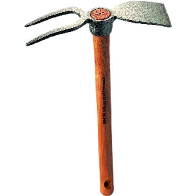 Rex-Häckchen m.Breitblatt2 Zinken, mit Stiel 40 cm