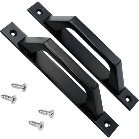 20 Cm Scheunentorgriff, Schrankgriff Aus Aluminiumlegierung, 2er-pack, Geeignet Für Tore, Garagen, Schränke (schwarz D)