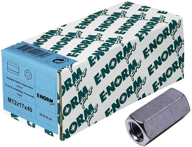 Verbindungsmutter 6kt. zn M12x17x40 E-NORMpro 50 Stück
