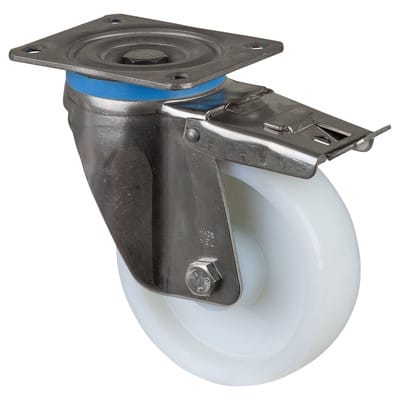 Lenkrolle 150mm HS120 Platt.Kst.weiß,ER,RL,FestHS120.B14.150
