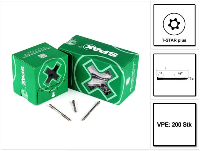 SPAX ZylKo T-STAR+ 5,0x40/22,5 A2 Fixgewinde
