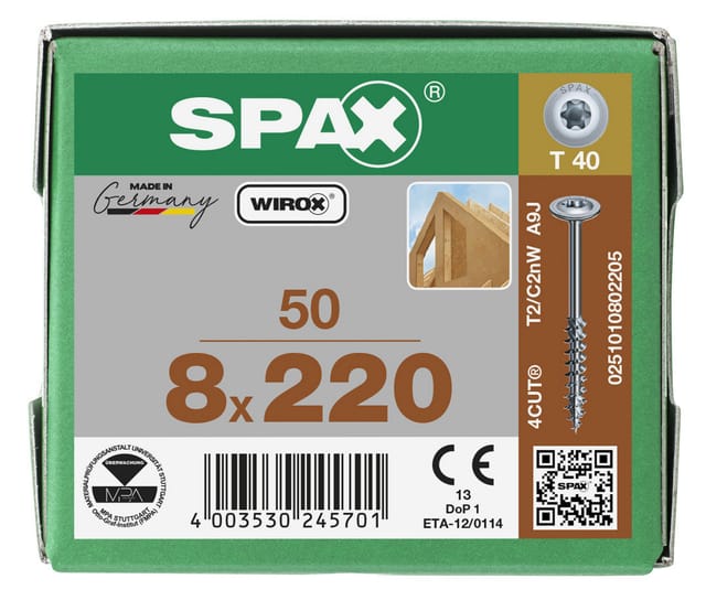 SPAX TelKo T-STAR+ 8,0x220/80 Wirox