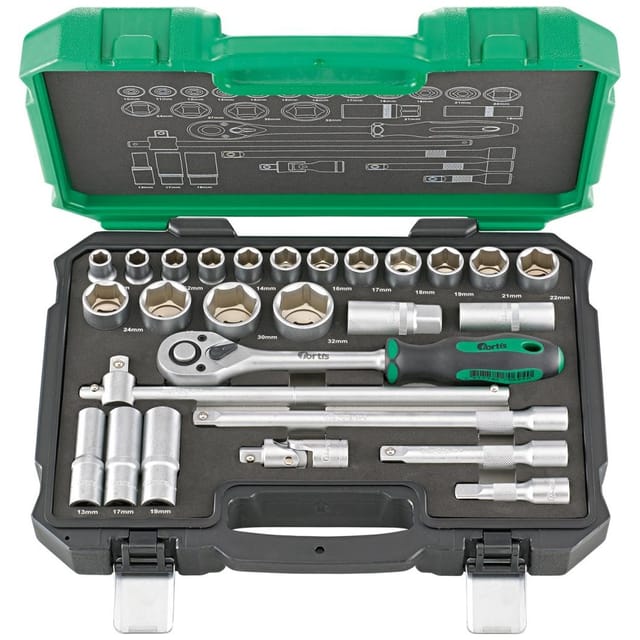 Steckschl.-Grt. 1/2" 27tlg. FORTIS