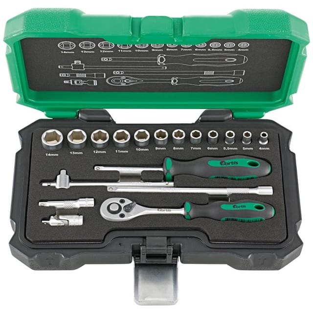 Steckschl.-Grt. 1/4" 18tlg. FORTIS