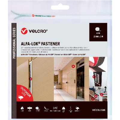 VELCRO ALFA-LOK Fastener Hakenband 25mm x 3m, schwarz