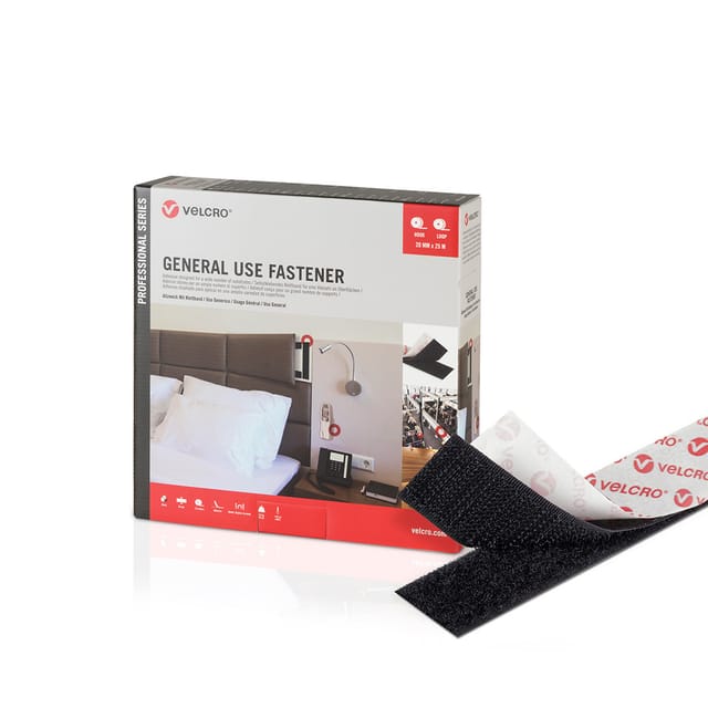 VELCRO Klettband General Use Fastener 20mm x 25m, schwarz