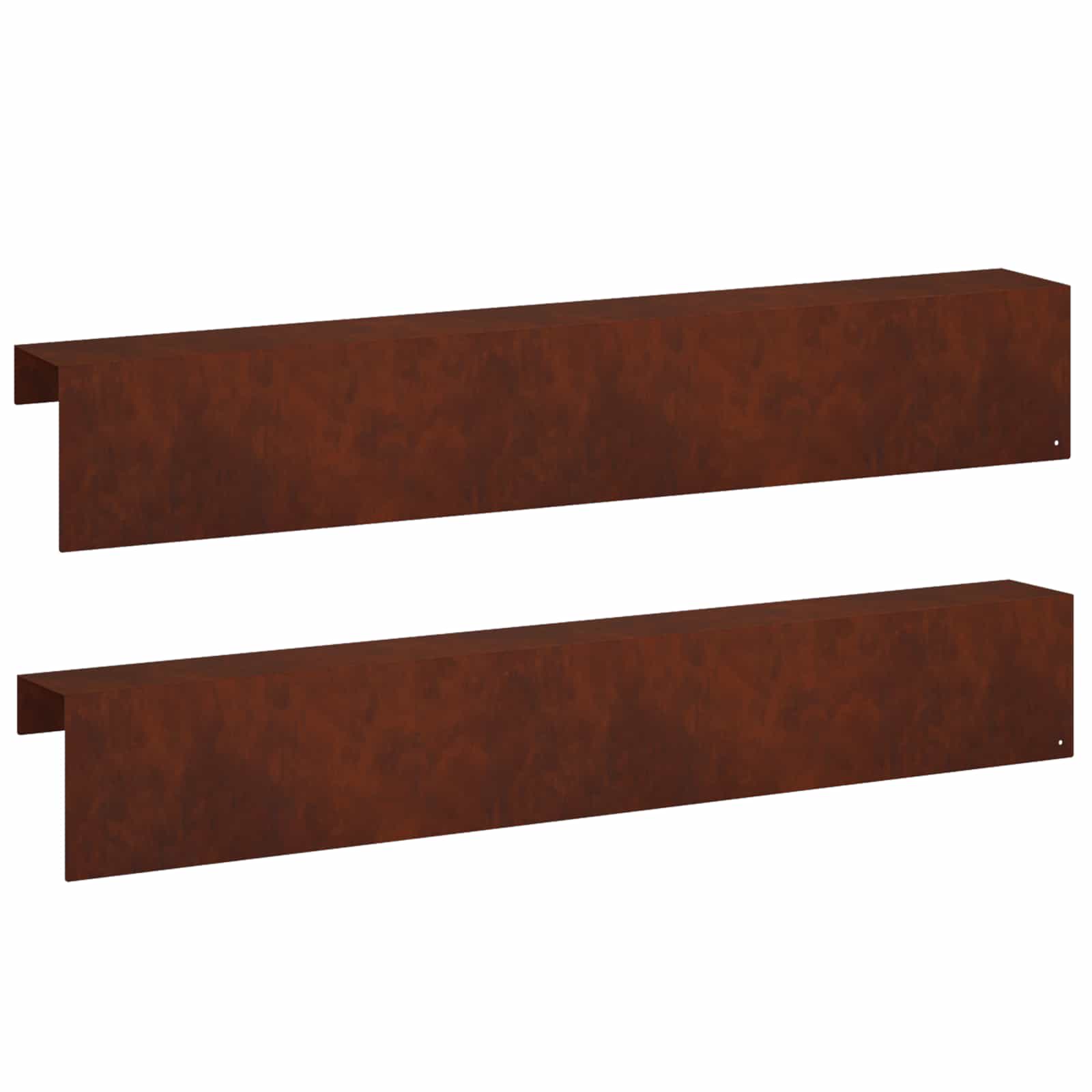 Garten-abdeckprofil 2 Stk. 100 X 10 X 15 Cm Wetterfeststahl Vidaxl