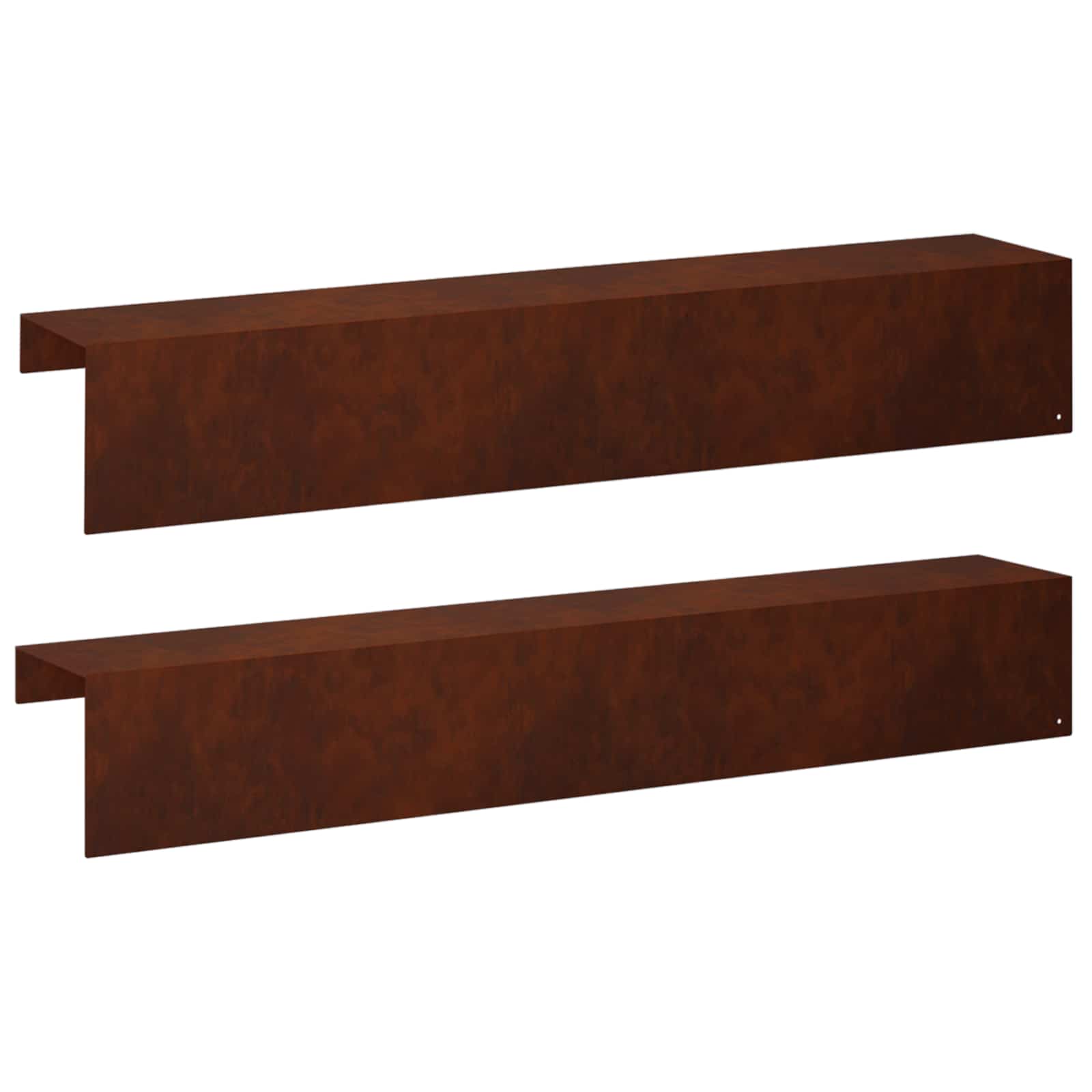 Garten-abdeckprofil 2 Stk. 100 X 15 X 15 Cm Wetterfeststahl Vidaxl