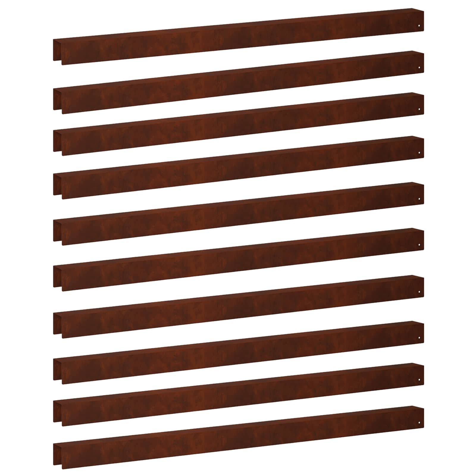 Garten-abdeckprofil 10 Stk. 100 X 5 X 5 Cm Wetterfeststahl Vidaxl