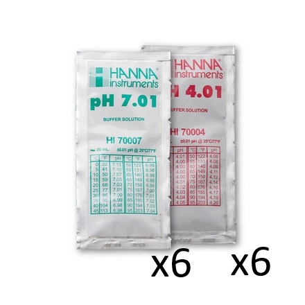 Packung Mit 12 Pufferlösungen (6x Ph 4 Und 6x Ph 7) - Hanna Instruments - R0824400