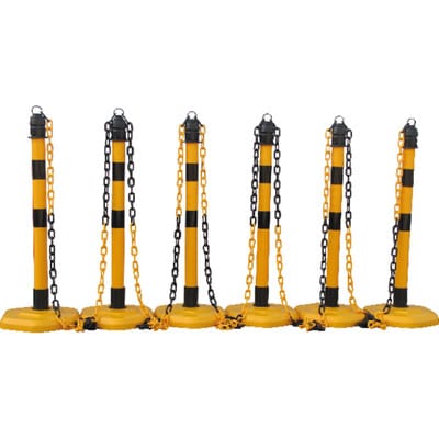 Kettenpfosten - Set, g/s 6 Pfosten + 5x3m Kette
