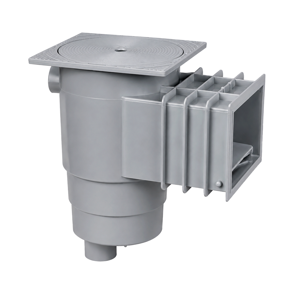 Skimmer Qp Para Piscina De Hormigón Boca 200 Mm Gris Claro – Tapa Cuadrada – Ref. 500183cgc