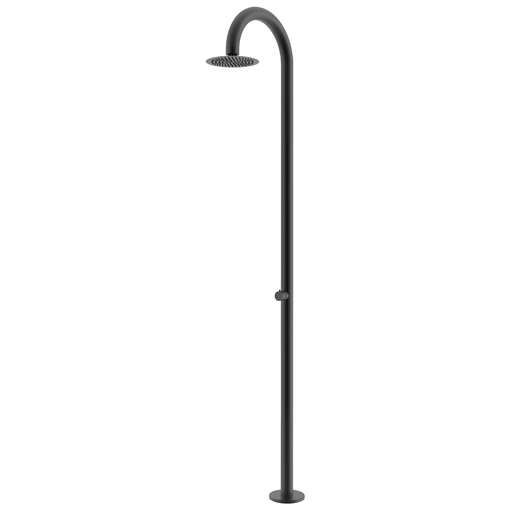 Ducha Piscina Acero Inoxidable Negro Mate Qp Aurum Black S1002b