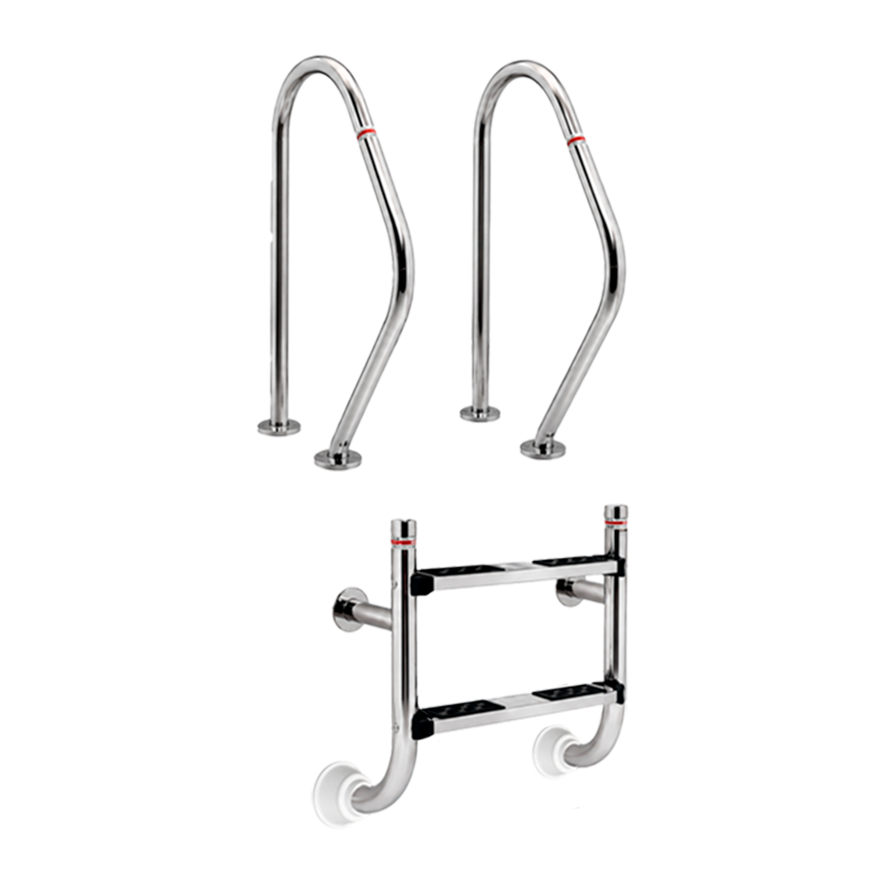 Escalera Partida 2 Componentes 2 Peldaños Acero Inoxidable Aisi 316 Qp 520144cf