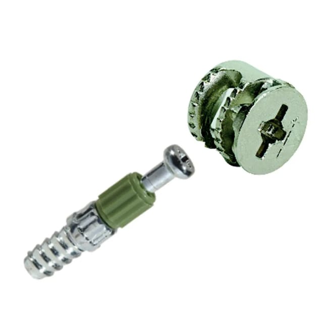 Verbindungsbeschlag Rastex 15 für ≥ 13 mm Fachböden mit Einschraubdübel, Spannmaß 20 mm, Bohr-Ø 5mm