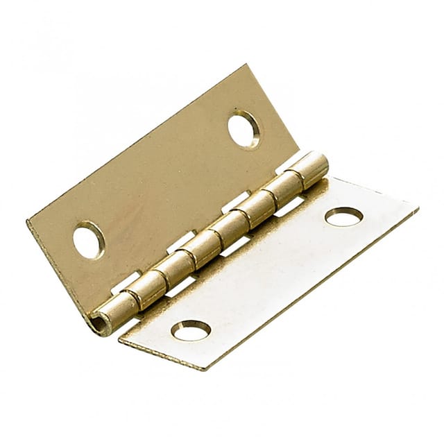 Schmales Scharnier, 40 x 25 x 0,8 mm, Stahl, vermessingt