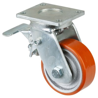 Lenkrolle 100mm RR120.B15Platte,Polyure Guss,KL RR120.C10.100