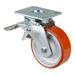 Lenkrolle 150mm RR120.B15Platte,Polyure Guss,KL RR120.C10.150