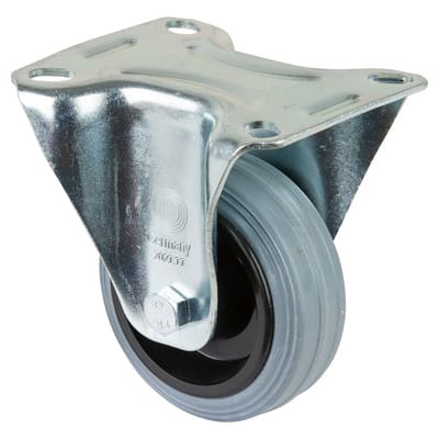 Bockrolle 80mm L410.B46 Platte,Gummi grau,RL L410.B46.080