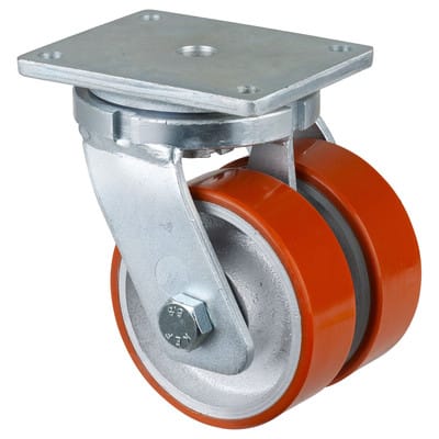 Dopp-Lenkr.150mm S100.C10Platte,Polyure Guss,KL S100.C10.150