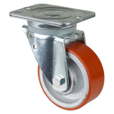 Lenkrolle 125mm N100.C10 Platte,Polyure Guss,KL N100.C10.129