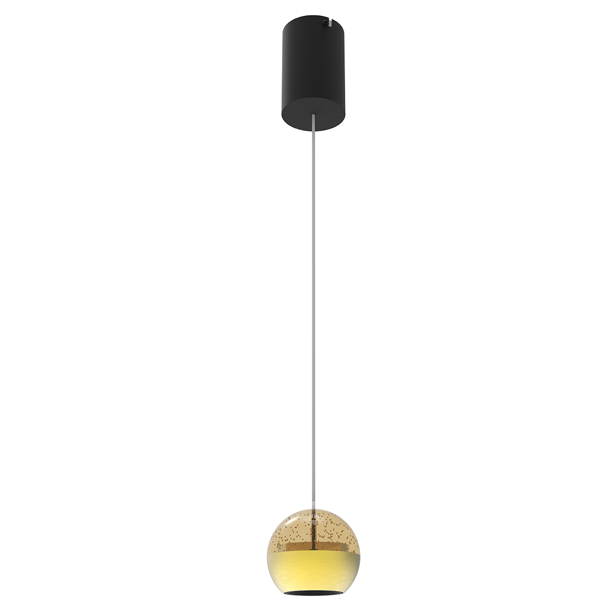 Hängeleuchte - Messing - Belluno - Glas Metall - Ø 10cm - Led -