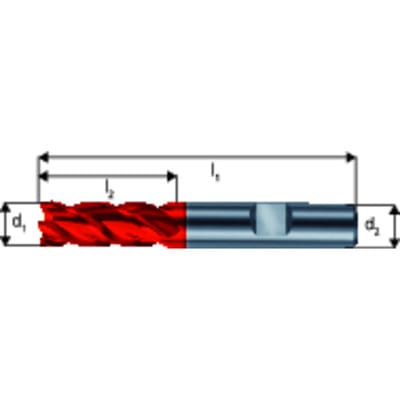 Ratiofräser lang DIN6527 VHM FIRE Z4 Schaft HB 16mm GÜHRING