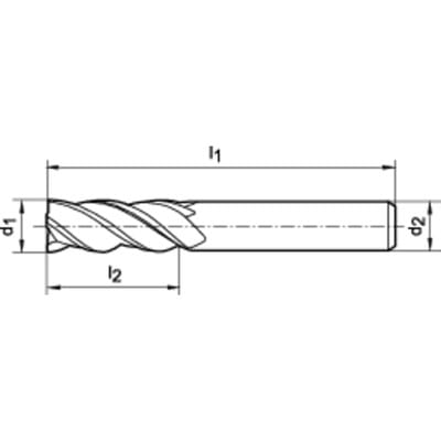 Ratiofräser lang DIN6527 VHM FIRE Z4 Schaft HA 10mm GÜHRING