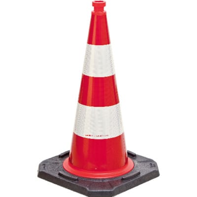 MORION-Reflexkegel-EU 750Typ A, rot-weiss reflekt.