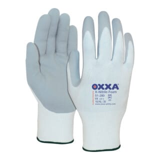 Handschuh Oxxa X-Nitrile-Foam, Gr.9, weiß/grau