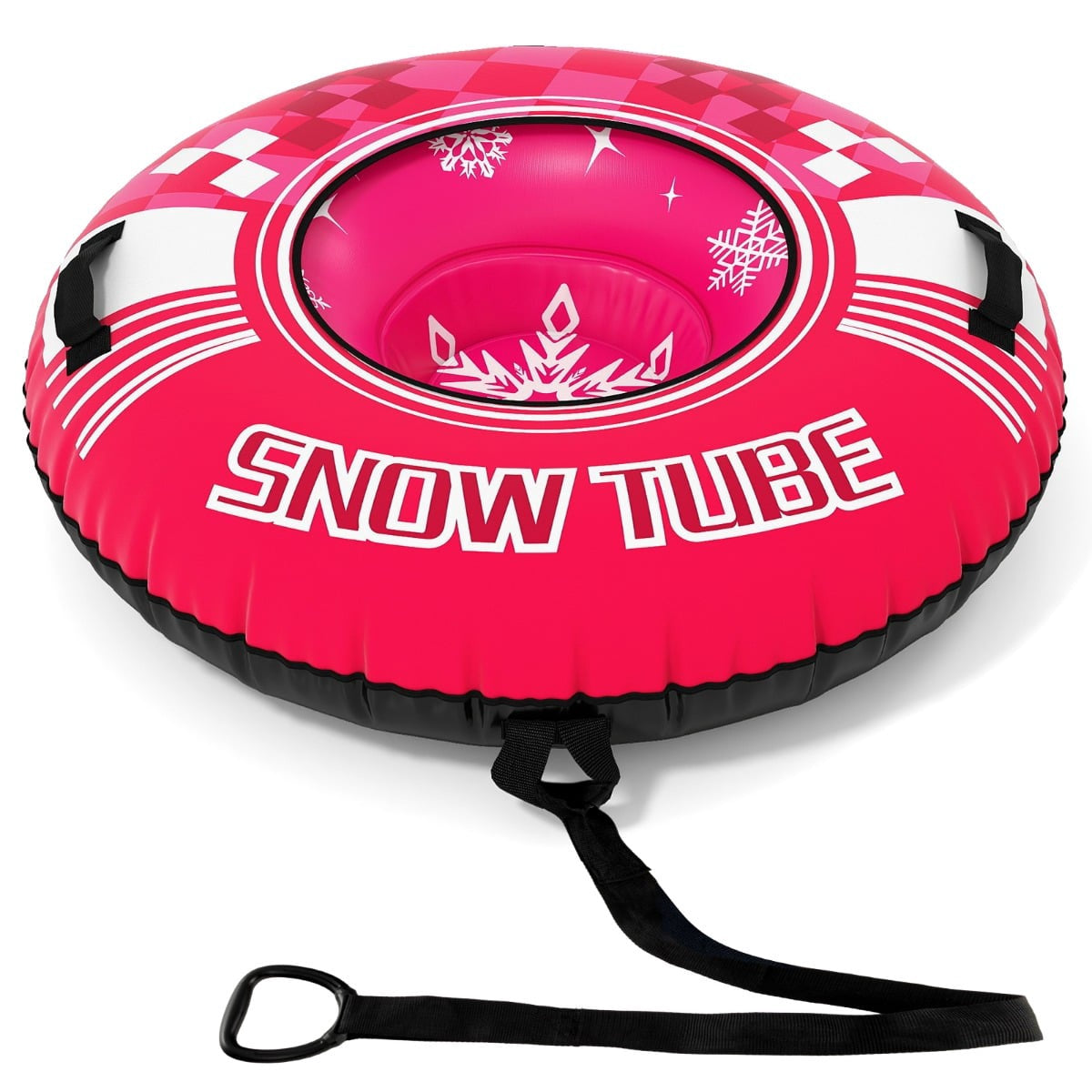 Aufblasbarer Schneereifen Mit Griffen Und Zugseil, Pink