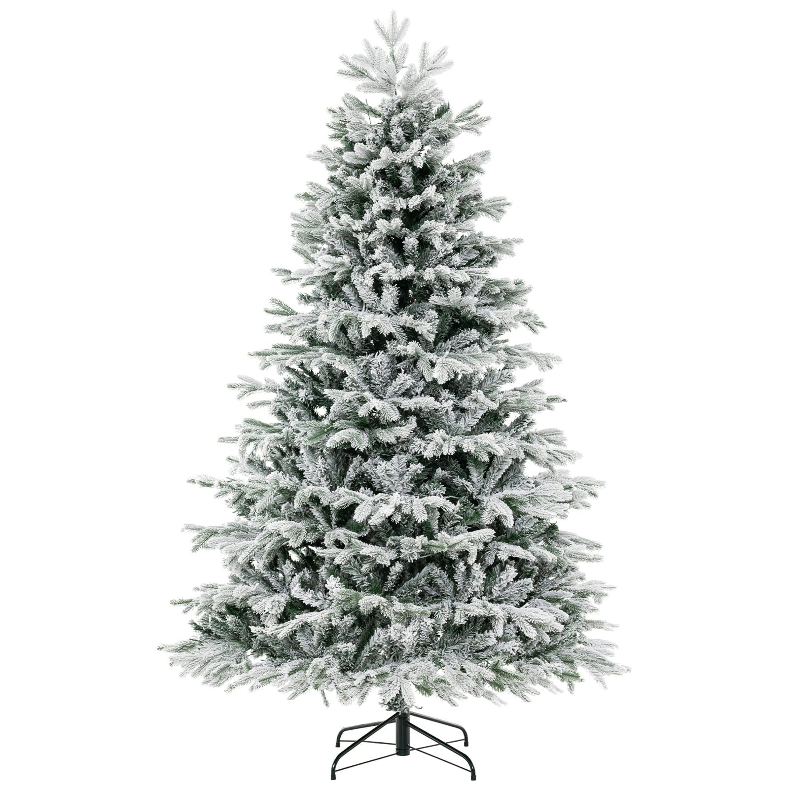 210 Cm Künstlicher Weihnachtsbaum Mit Schnee Und 450 Leds