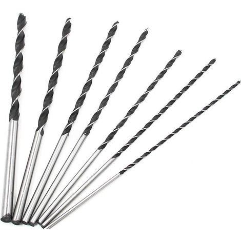 Extra Langer 300-mm-spiralbohrer, 7-teiliges Werkzeugset, Gehärteter Stahl Mit Hohem Kohlenstoffgehalt, 4–10 Mm, Zum Bohren In Holz