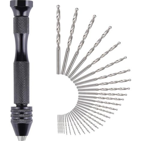 31 Pièces Perceuse À Main Twist Drill Bits Mini Perceuse À Main De Precision Aluminum Mandrin Sans Clé 30 Foret Fraise Twist 0,3-3,0 Mm Pour Bricolage Forage Avec Sac-rapanda