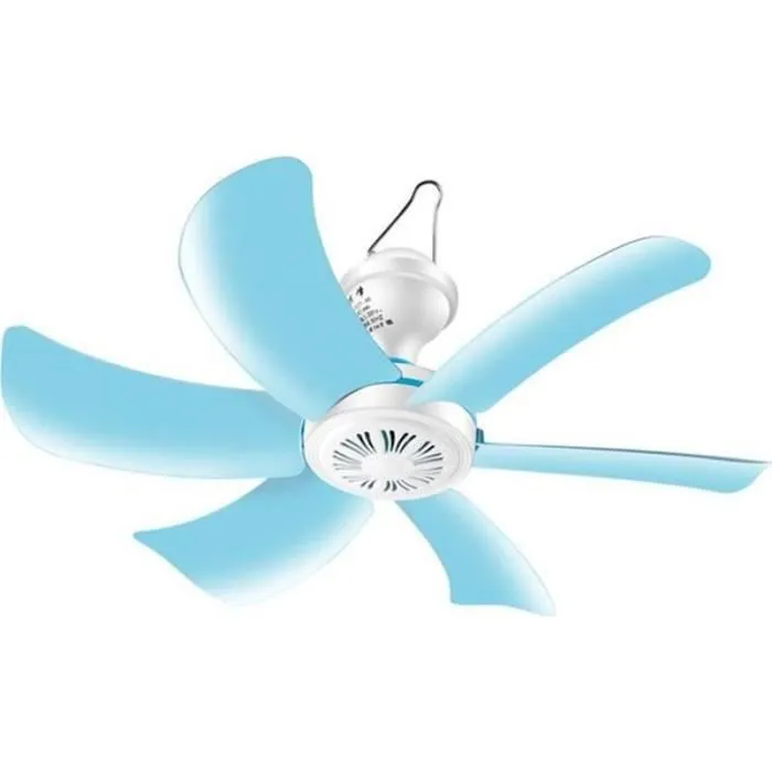 Mini-deckenventilator, Leise, Tragbar, Blau, Mit 6 Flügeln, 220 V