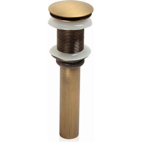 Einteiliger Push-pull-pop-up-clicker-build-plug-waschbeckenhahn Ohne Überlauf (antikmessing)