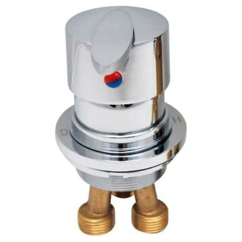 Crezuo Verchromte Thermostat-duscharmatur Aus Messing, 2/3-wege-umsteller, Warm-/kaltwasseranschluss