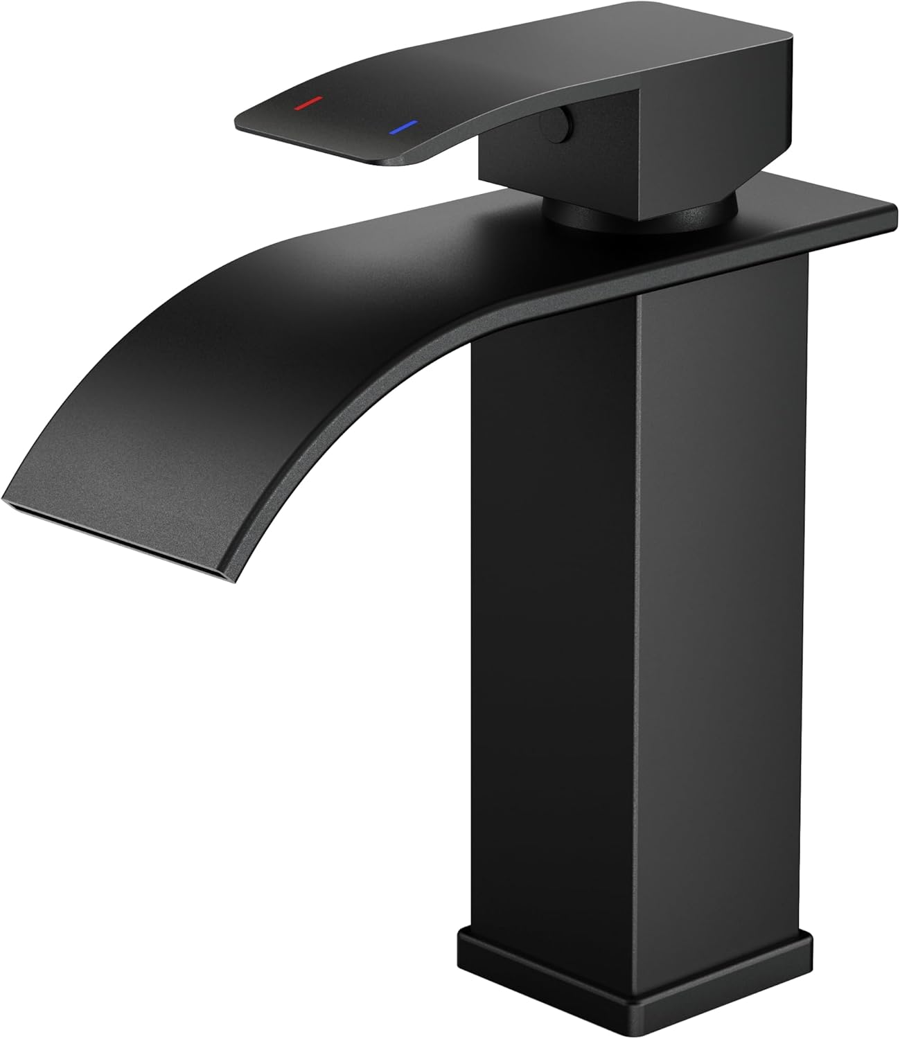 Robinet Salle De Bain Noir, Mitigeur Lavabo Cascade Pour Avec Une, Économiseur D'Eau Et D'Énergie.